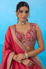 Brilliant Off-White Jacquard Embroidered Lehenga Choli with Red Dupatta for Women
