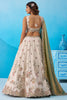 Amazing Off-White Tissue Floral Embroidered Lehenga Choli with Olive Green Dupatta for Women