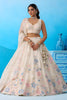 Fancy Off-White Tissue Floral Embroidered Lehenga Choli with Dupatta for Women