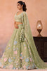 Imperial Pista Green Tissue Floral Embroidered Lehenga Choli with Dupatta for Women