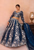 Graceful Navy Blue Organza Floral Embroidered Lehenga Choli with Dupatta for Women