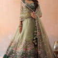 Refreshing Pista Green Net Embroidered Wedding Lehenga Choli with Dupatta for Women