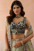 Refreshing Pista Green Net Embroidered Wedding Lehenga Choli with Dupatta for Women