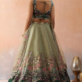 Refreshing Pista Green Net Embroidered Wedding Lehenga Choli with Dupatta for Women