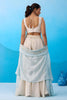 Elegant Cream Viscose Embroidered Crop Top Palazzo with Sky Blue Jacket for Women
