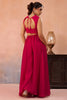Lovely Rani Pink Organza Party Wear Crop Top Palazzo Set with Embroidered Jacket