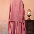 Gorgeous Pink Crepe Embroidered Crop Top Palazzo Set with Embroidered Jacket