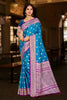  Teal Blue Banarasi Silk Saree with Rich Zari Border Traditional Saree