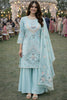 Superb Sky Blue Georgette Embroidered Palazzo Set with Dupatta for Women