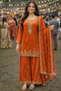Vibrant Orange Viscose Embroidered Palazzo Set with Dupatta for Women