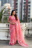 Peach Pink Organza Saree with Floral Embroidery Border 