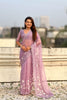 Lavender Organza Saree Floral Embroidery Border Party Wear Saree