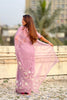 Lavender Organza Saree Floral Embroidery Border Party Wear Saree