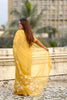 Yellow Organza Saree Floral Embroidery Designer Blouse Party Wear Saree