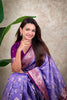 Lavender Magenta Banarasi Silk Saree Zari Floral Weaving Border