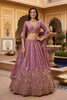 Graceful Mauve Fendy Organza Silk Embroidered Wedding Wear Lehenga Choli with Dupatta