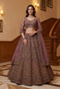 Glorious Purple Embroidered Wedding Wear Lehenga Choli with Net Dupatta