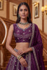 Stunning Purple Fendy Organza Silk Embroidered Wedding Wear Lehenga Choli with Dupatta