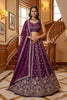 Stunning Purple Fendy Organza Silk Embroidered Wedding Wear Lehenga Choli with Dupatta