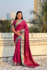 Rani Pink Silk Saree Rich Gold Zari Border Traditional Saree