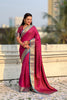 Rani Pink Silk Saree Rich Gold Zari Border Traditional Saree