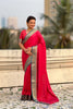 Bright Red Silk Saree Gold Zari Border Traditional Saree