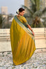 Mustard Yellow Silk Saree with Gold Zari Border Teal Contrast Traditional Saree