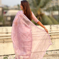 Pink Organza Saree Floral Embroidery Designer Party Wear Saree
