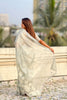 Pastel Mint Green Organza Saree with White Floral Embroidery
