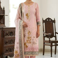 Lovely Baby Pink Cotton Printed Semi-Stitched Straight Salwar Suit with Dupatta