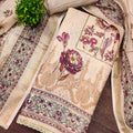 Admirable Peach Cotton Printed Semi-Stitched Straight Salwar Suit with Dupatta