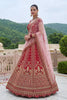 Stunning Red Silk Embroidered Bridal Lehenga Choli with Soft Net Dupatta