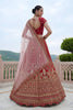 Stunning Red Silk Embroidered Bridal Lehenga Choli with Soft Net Dupatta