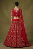 Luxury Red Net Embroidered Bridal Lehenga Choli with Soft Net Dupatta