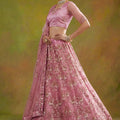 Elegant Pink Net Embroidered Bridal Lehenga Choli with Soft Net Dupatta