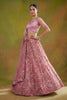 Elegant Pink Net Embroidered Bridal Lehenga Choli with Soft Net Dupatta