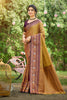 Brown Kanjivaram Silk Saree Maroon Zari Border Traditional Saree