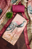 Radiant Pink Linen Cotton Printed Semi-Stitched Straight Salwar Suit with Dupatta