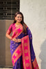 Royal Purple Rani Pink Banarasi Silk Saree with Rich Gold Zari Border