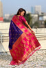 Royal Purple Rani Pink Banarasi Silk Saree with Rich Gold Zari Border
