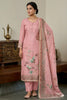 Elegant Dusty Pink Linen Cotton Printed Semi-Stitched Straight Salwar Suit with Dupatta