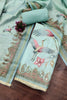 Fresh Mint Green Linen Cotton Printed Semi-Stitched Straight Salwar Suit with Dupatta