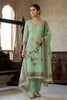  Beautiful Pista Green Linen Cotton Printed Semi-Stitched Straight Salwar Suit with Dupatta