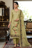 Stylish Olive Green Linen Cotton Printed Semi-Stitched Straight Salwar Suit with Dupatta