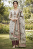 Fancy Off White Linen Cotton Floral Printed Semi-Stitched Straight Salwar Suit with Dupatta