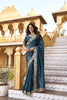 Teal Blue Embroidered Saree Saree Rich Designer Border