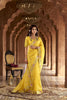 Bright Yellow Organza Saree Multicolor Embroidered Border