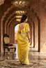 Bright Yellow Organza Saree Multicolor Embroidered Border