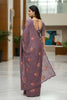 Elegant Mauve Floral Embroidered Saree Designer Saree