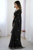 Black Embroidered Saree Designer Border Party Wear Saree